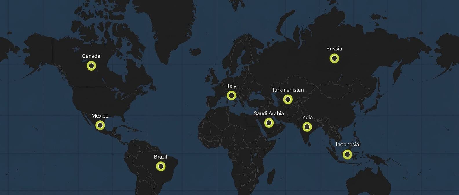 KINGREAL Worldwide Clients Map