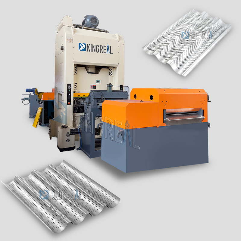 Metal Baguette Tray Perforated Punching Making Machine